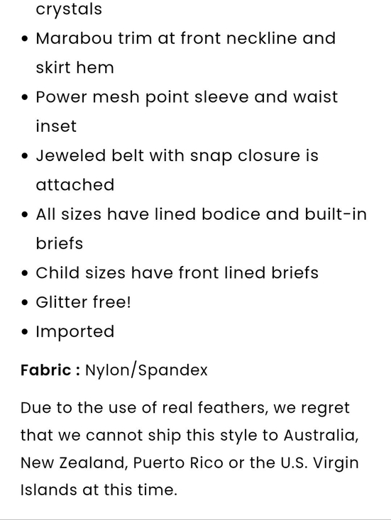 Girls Weissman Coral Pink Competition Dress with Feather Trim Dance/Ice Skating - Picture 13 of 13